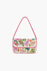 AMERICA & BEYOND Women's Underwater Beaded Shoulder Bag in white - women's bag