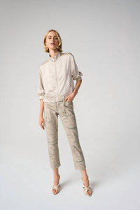 Joseph Ribkoff - Metallic Abstract Crop Jean