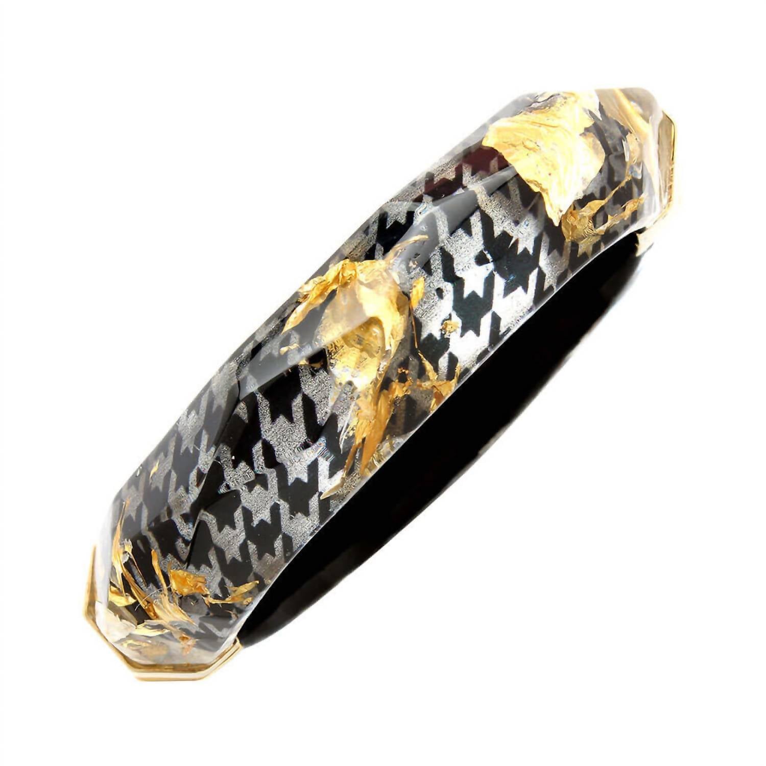 Gold & Honey - Women's Faceted Lucite Bangle