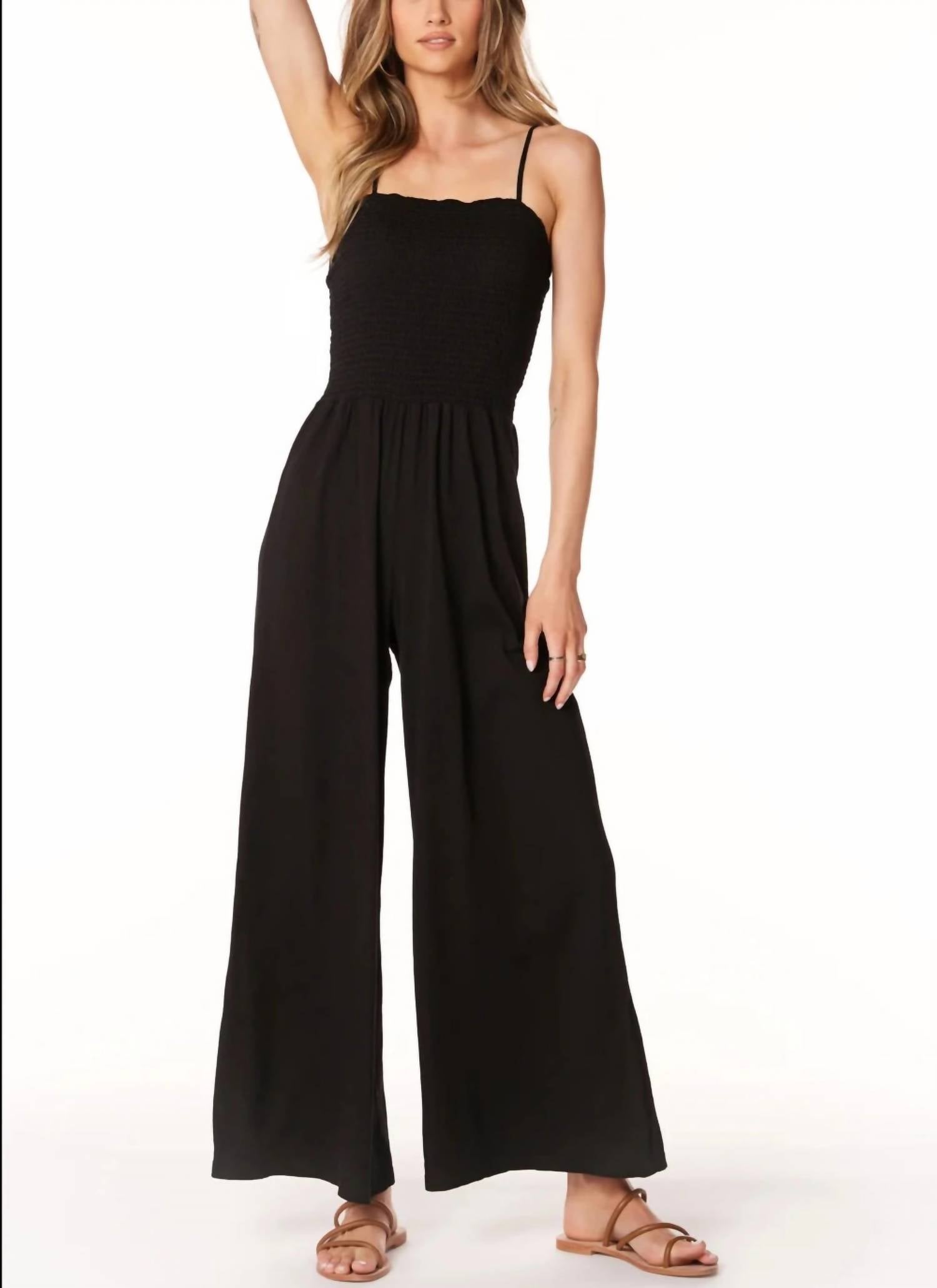 Bobi - Cami Strap Smocked Jumpsuit