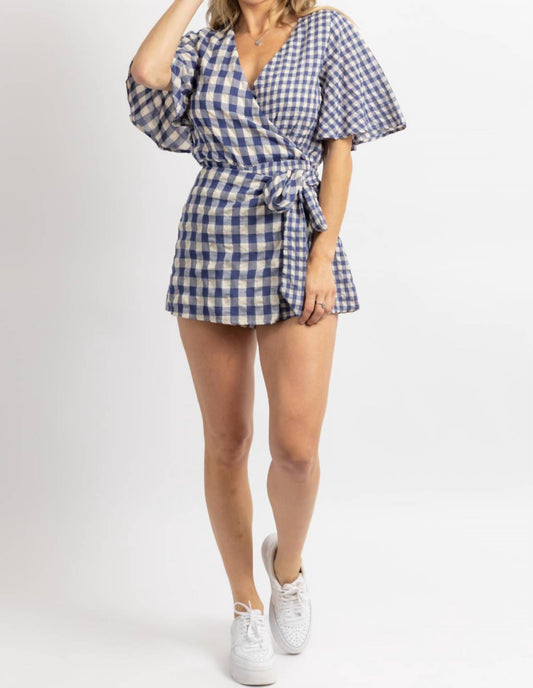 GINGHAM WRAP ROMPER