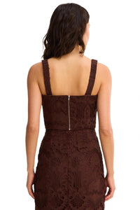 ALLISON NEW YORK Emery Tank Top in chocolate brown - women's tank top - detail view