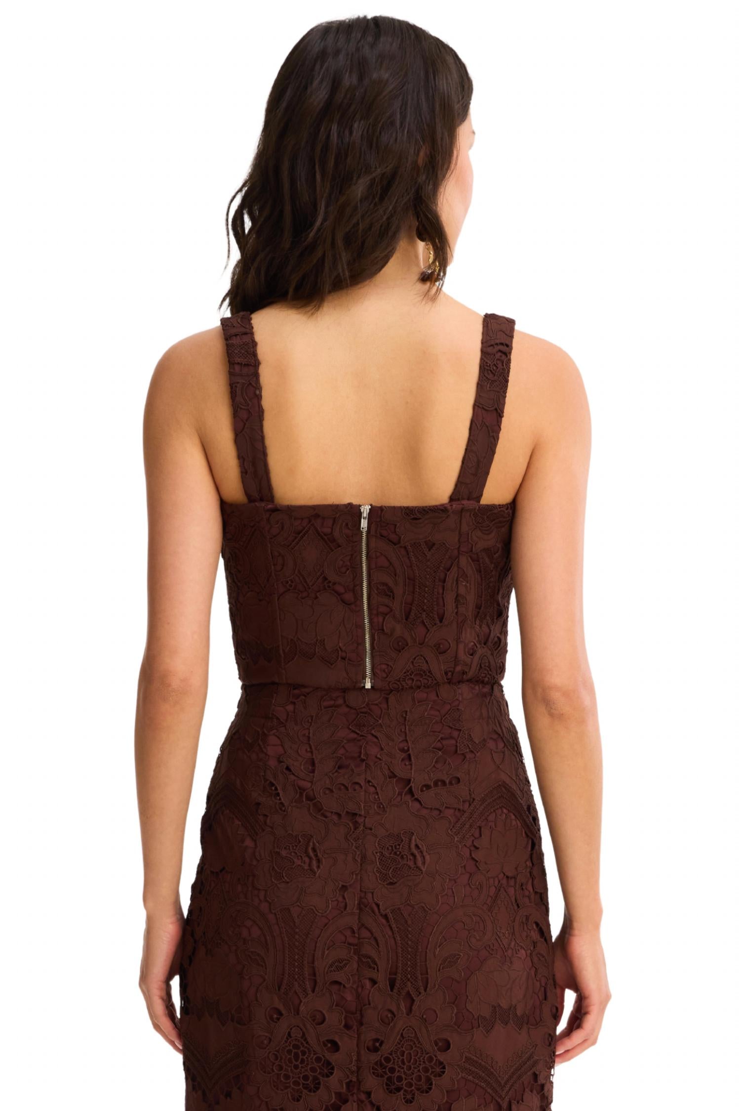 ALLISON NEW YORK Emery Tank Top in chocolate brown - women's tank top - detail view
