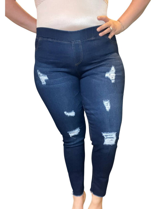 Accent Accessories - Pull On Distressed Skinny Jeans