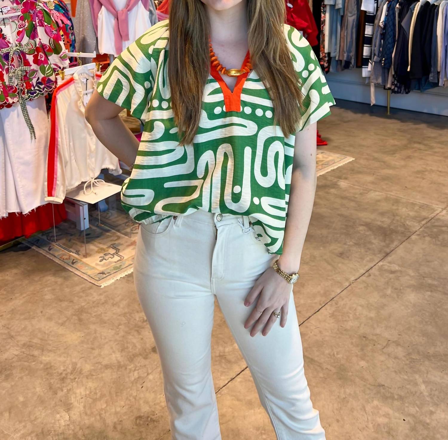Thml - Patterned V-neck Top