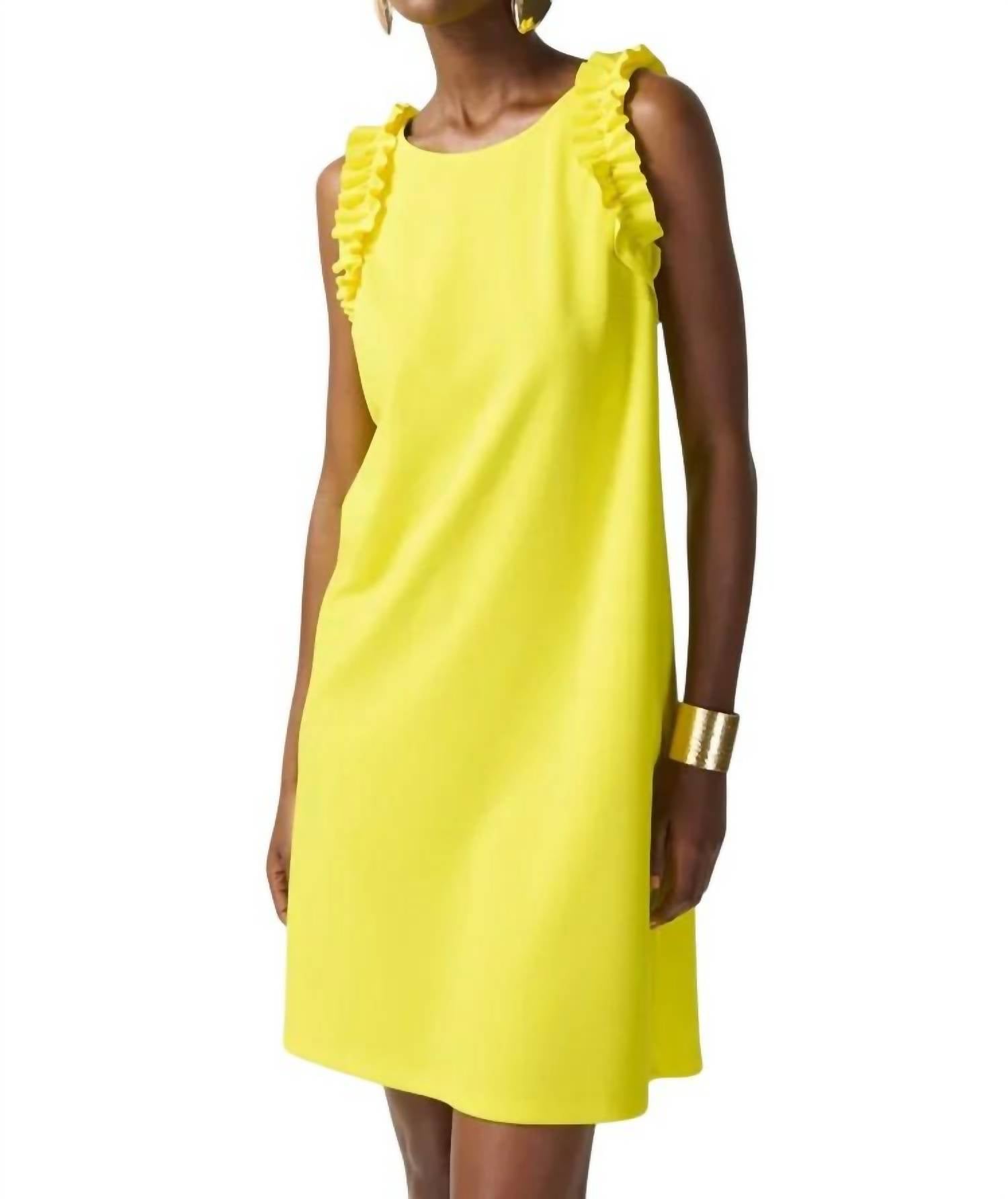 Joseph Ribkoff Sleeveless Casual Shift Dress in yellow - women's dress