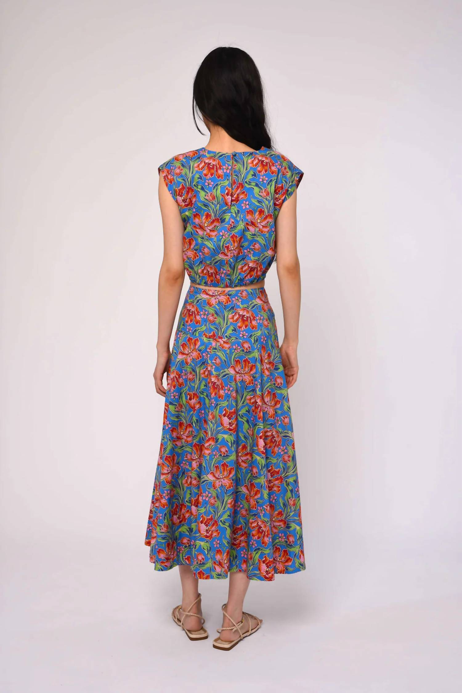 LOVE THE LABEL Cambrie Tank Top in archive tulip liberty print - women's tank top - alternate view