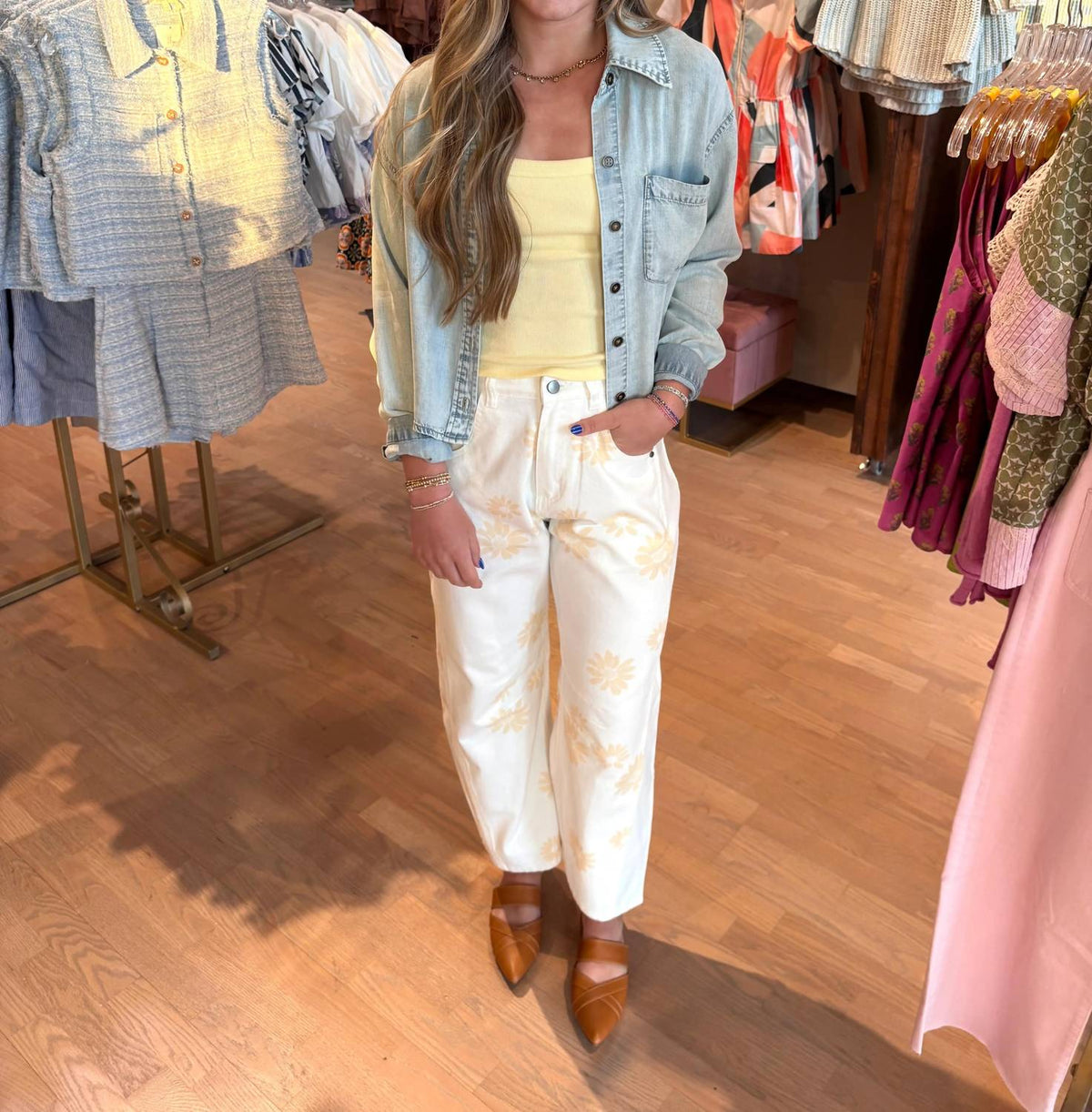 Mystree - Printed Barrel Denim Jeans