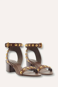 Farm Rio - Women's Leather Studded Block Heel Sandals