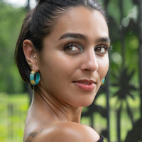 Gold & Honey - Women's Mini Lucite Hoop Earrings