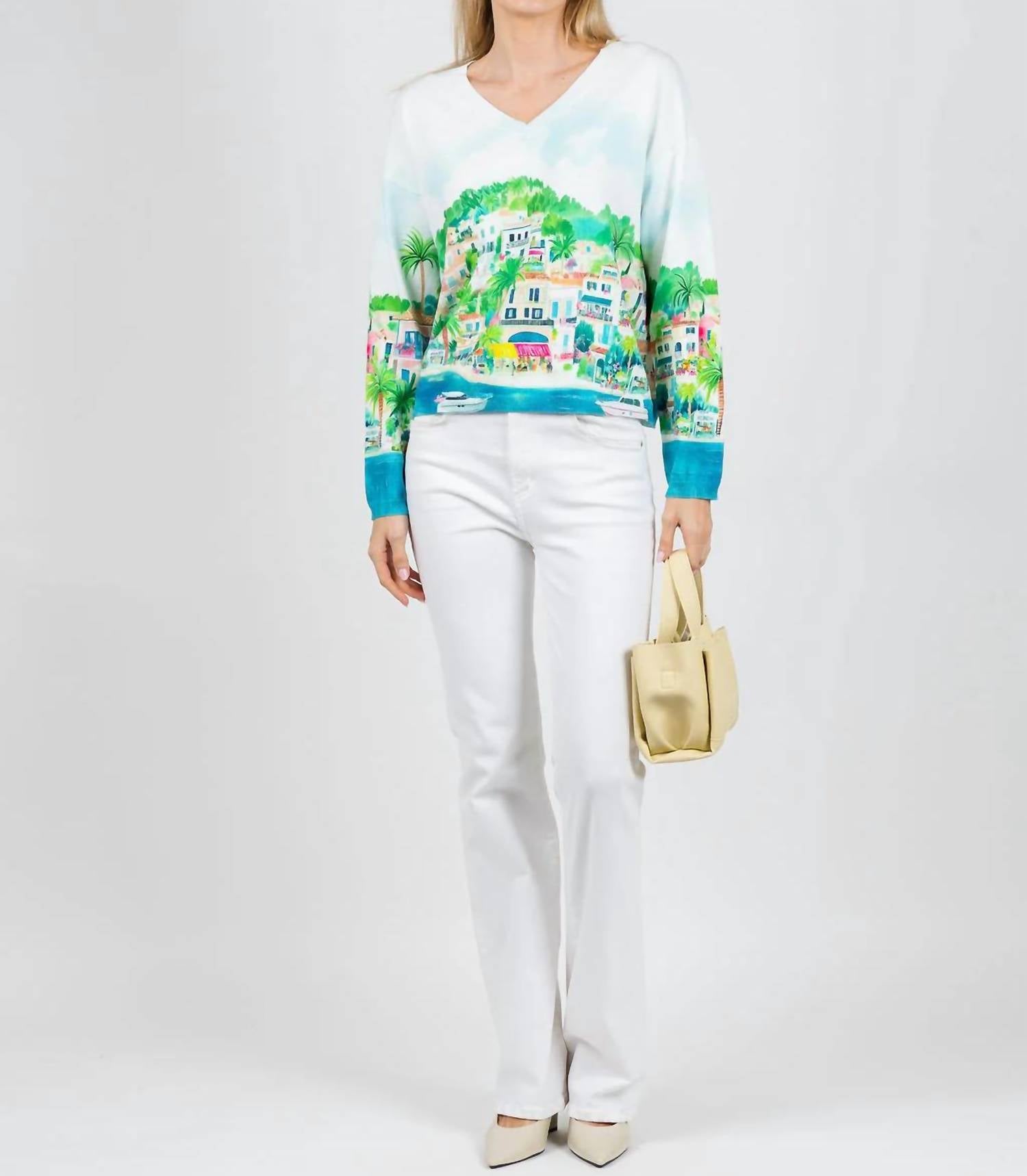 Vilagallo - Long Sleeve V-neck Sweater