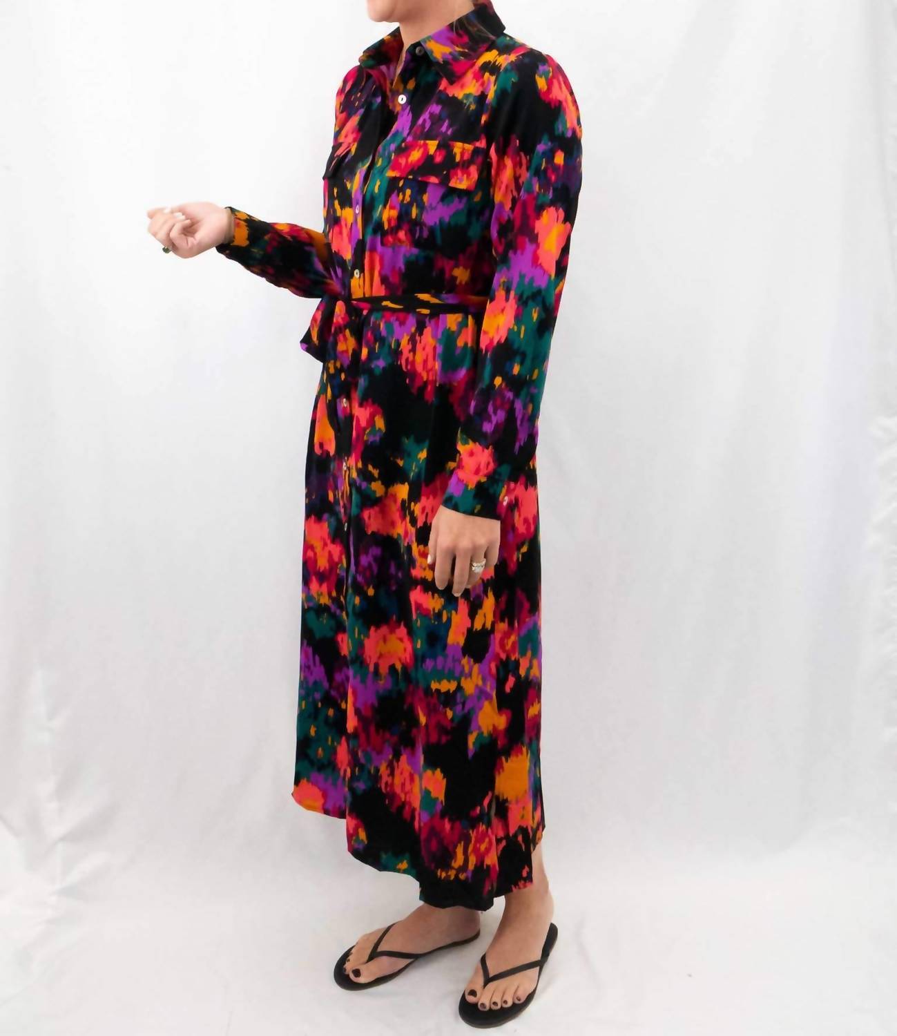 Jodifl - Abstract Paint Print Maxi Dress