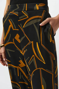 Joseph Ribkoff - Geometric Print Wide Leg Pants