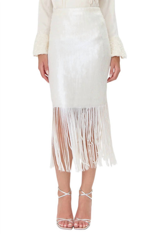 Adelyn Rae - Milana Sequins Fringe Midi Skirt