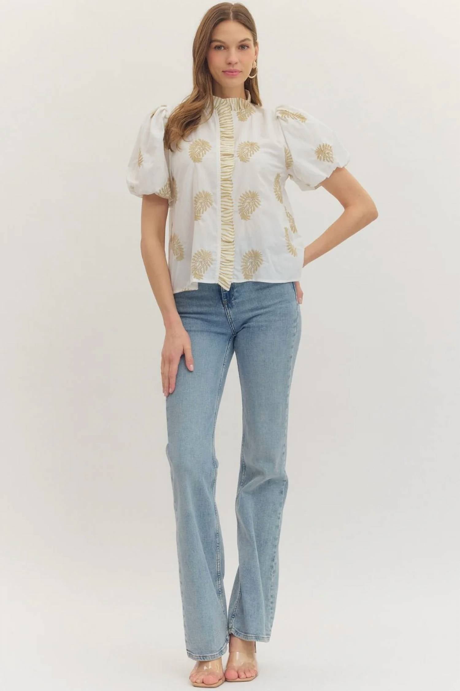 Entro - Kristin Embroidered Top