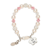 Cherished Moments - Sterling Silver Lil Sis Bracelet With Flower Charm