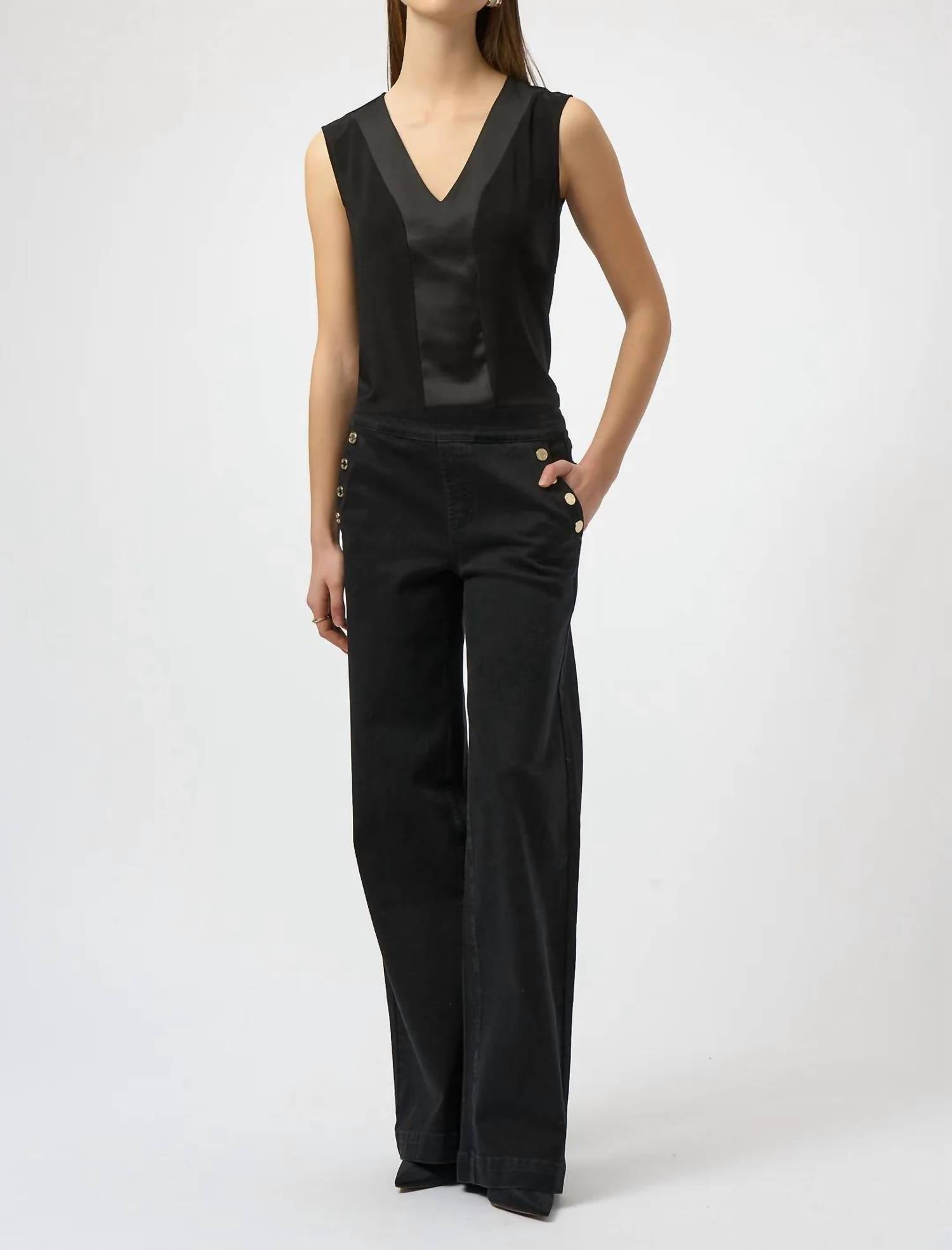 Joseph Ribkoff - Fitted V-neck Sleeveless Top
