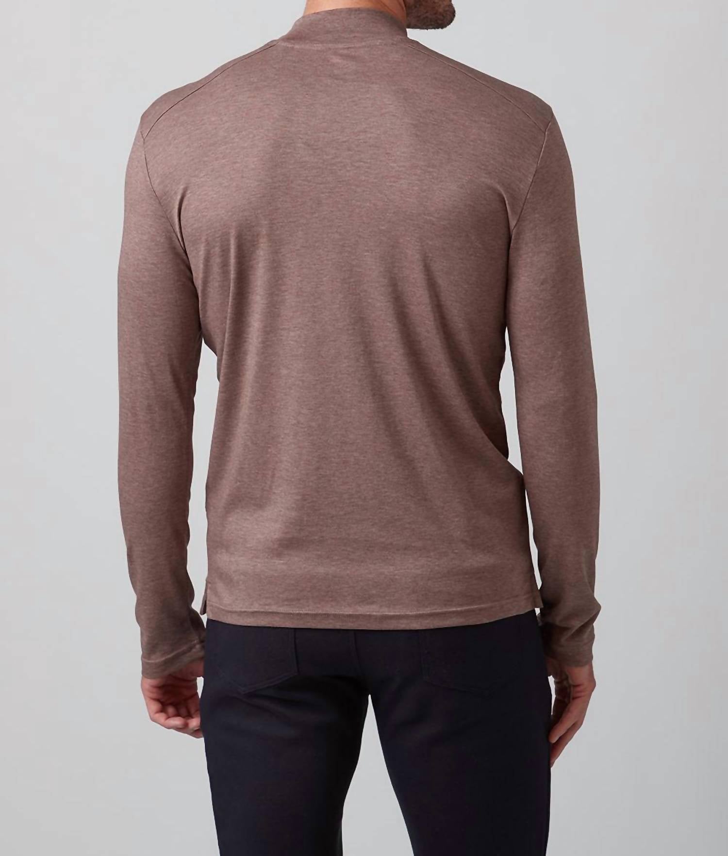 Raffi - Aqua Cotton Mock Neck Top