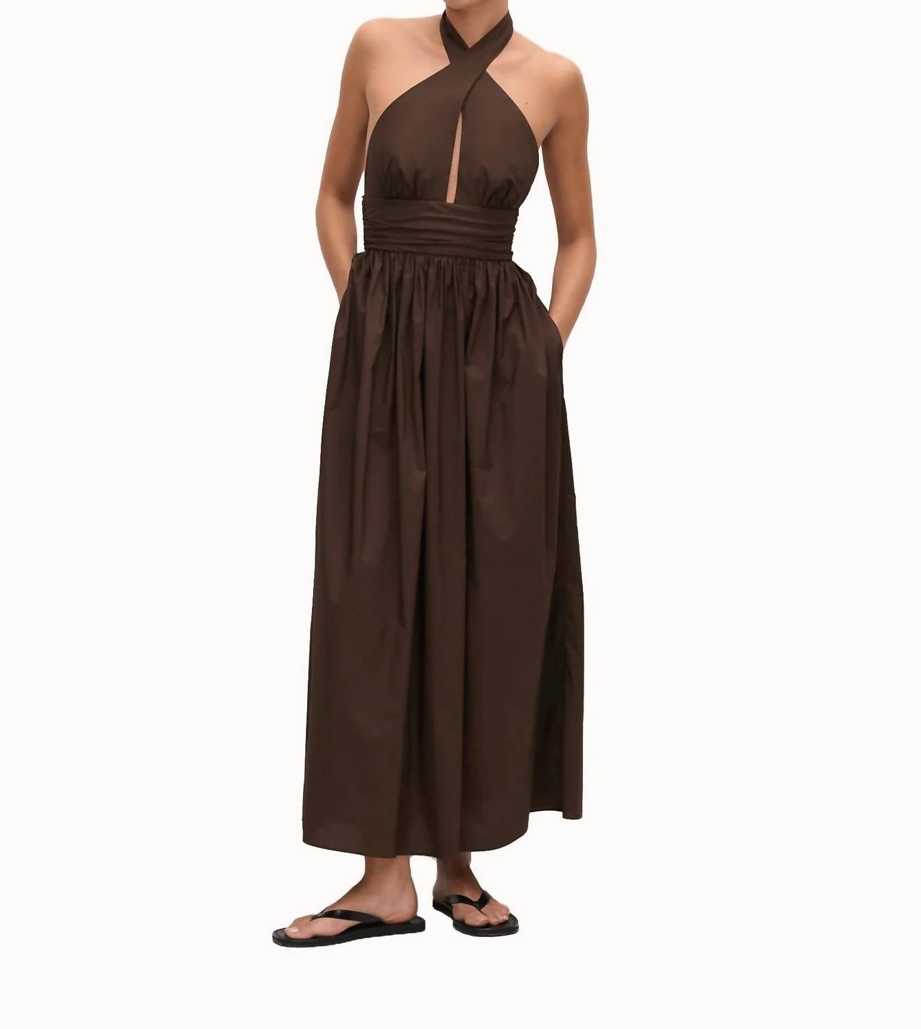 Matteau - Keyhole Halter Midi Dress