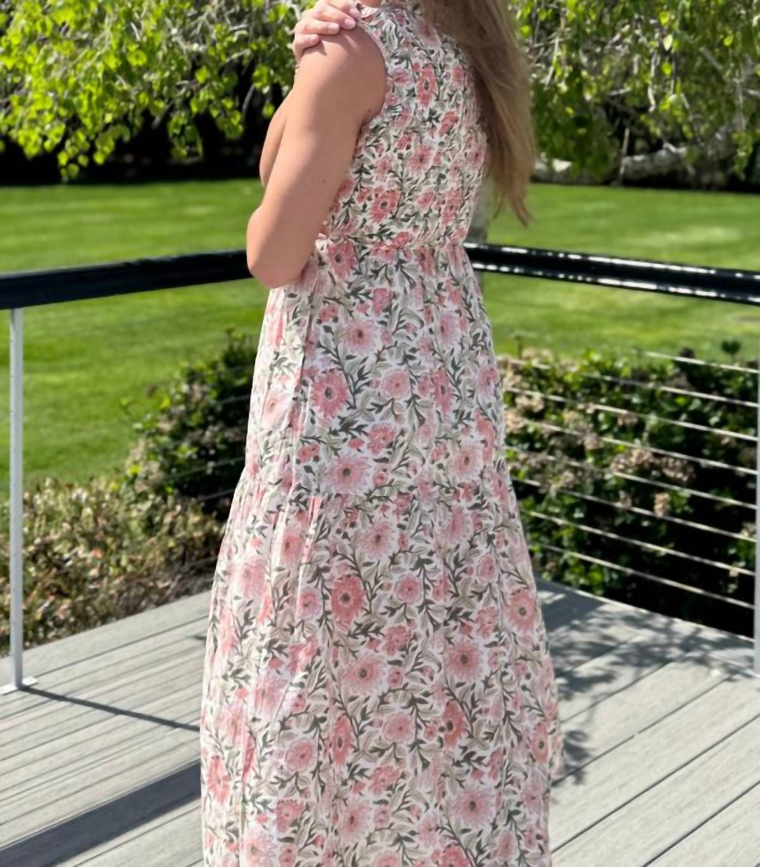 Mint - Mira Smocked Floral Midi Dress