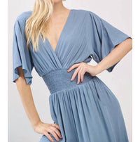 Final Touch - The Summer Muse Gauze Smocked Waist Jumpsuit