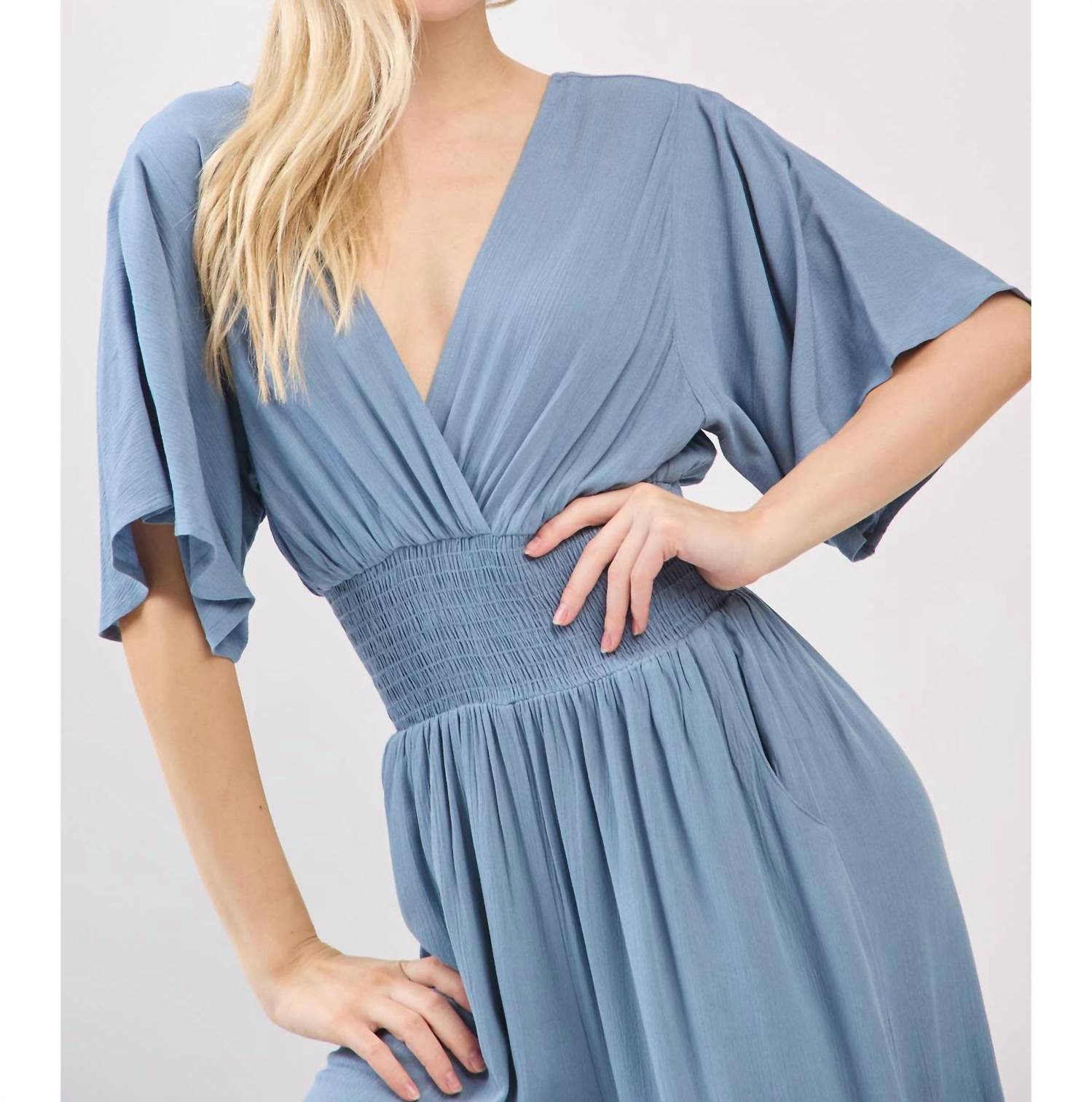 Final Touch - The Summer Muse Gauze Smocked Waist Jumpsuit