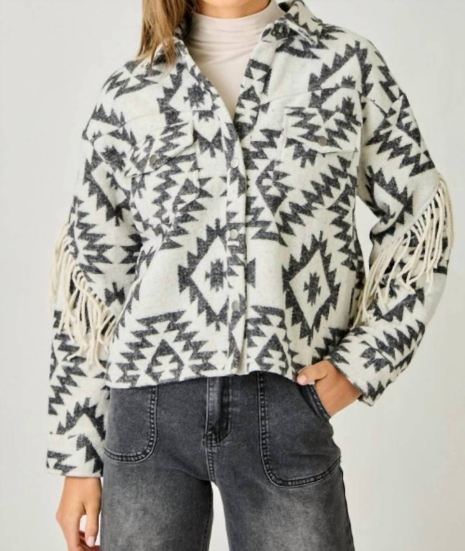 Mystree - Metallic Washed Denim Jacket