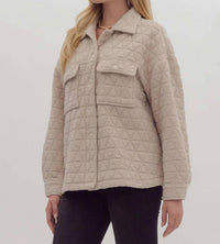Entro - Women's Long Sleeves Quilted Shacket