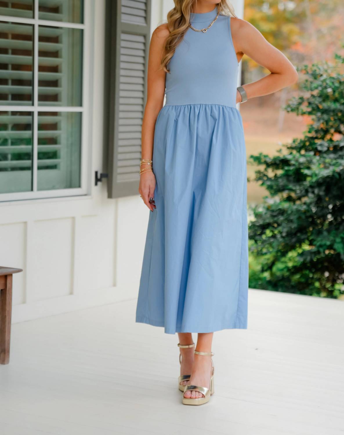 Karlie - Solid Mock Maxi Dress