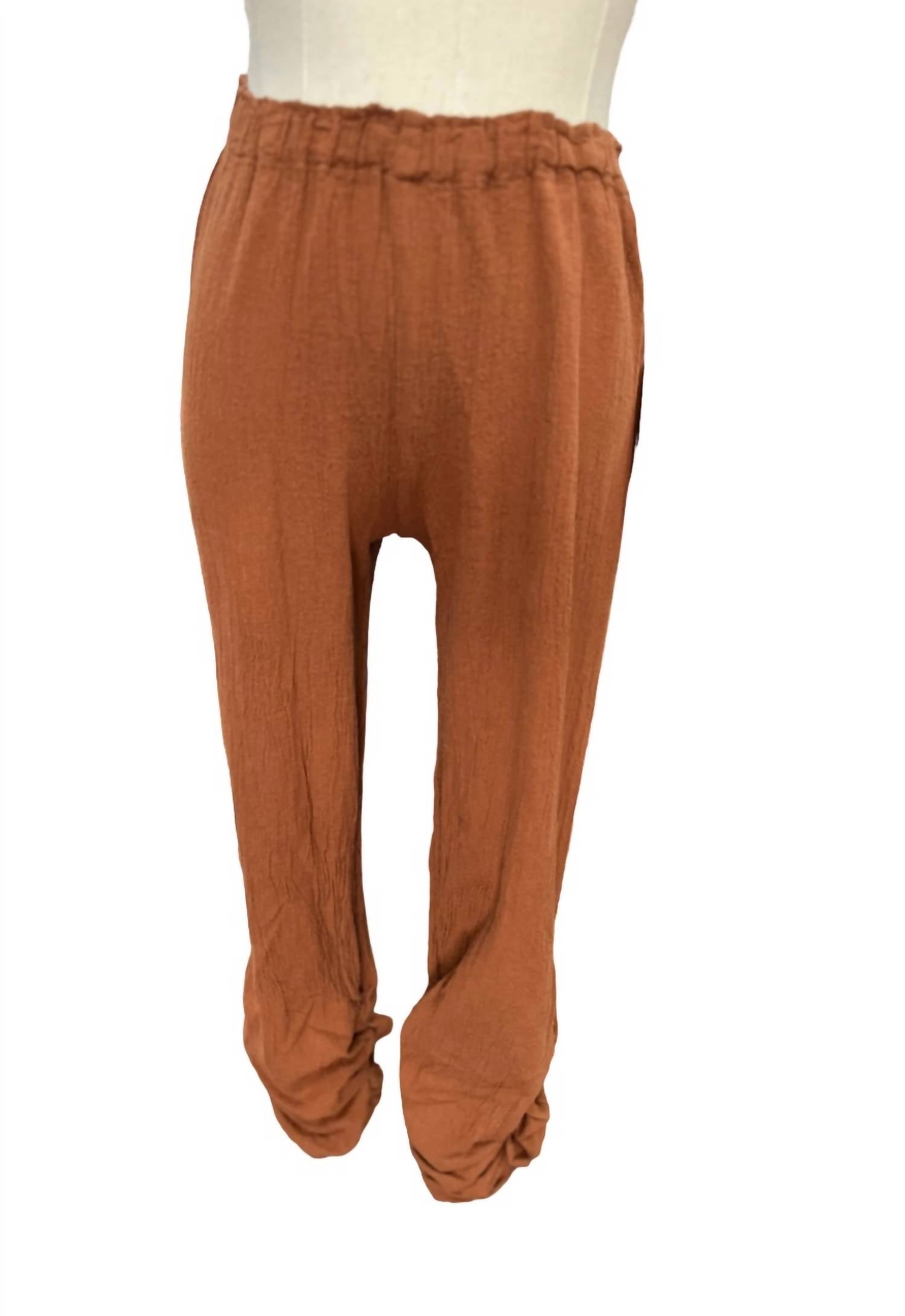 Oh My Gauze! Essie Pant in cinnamon - women's pants