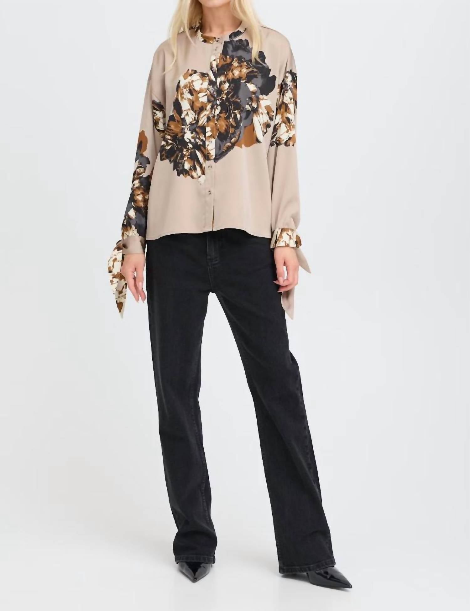 B.Young - Jannike Button Up Bow Blouse
