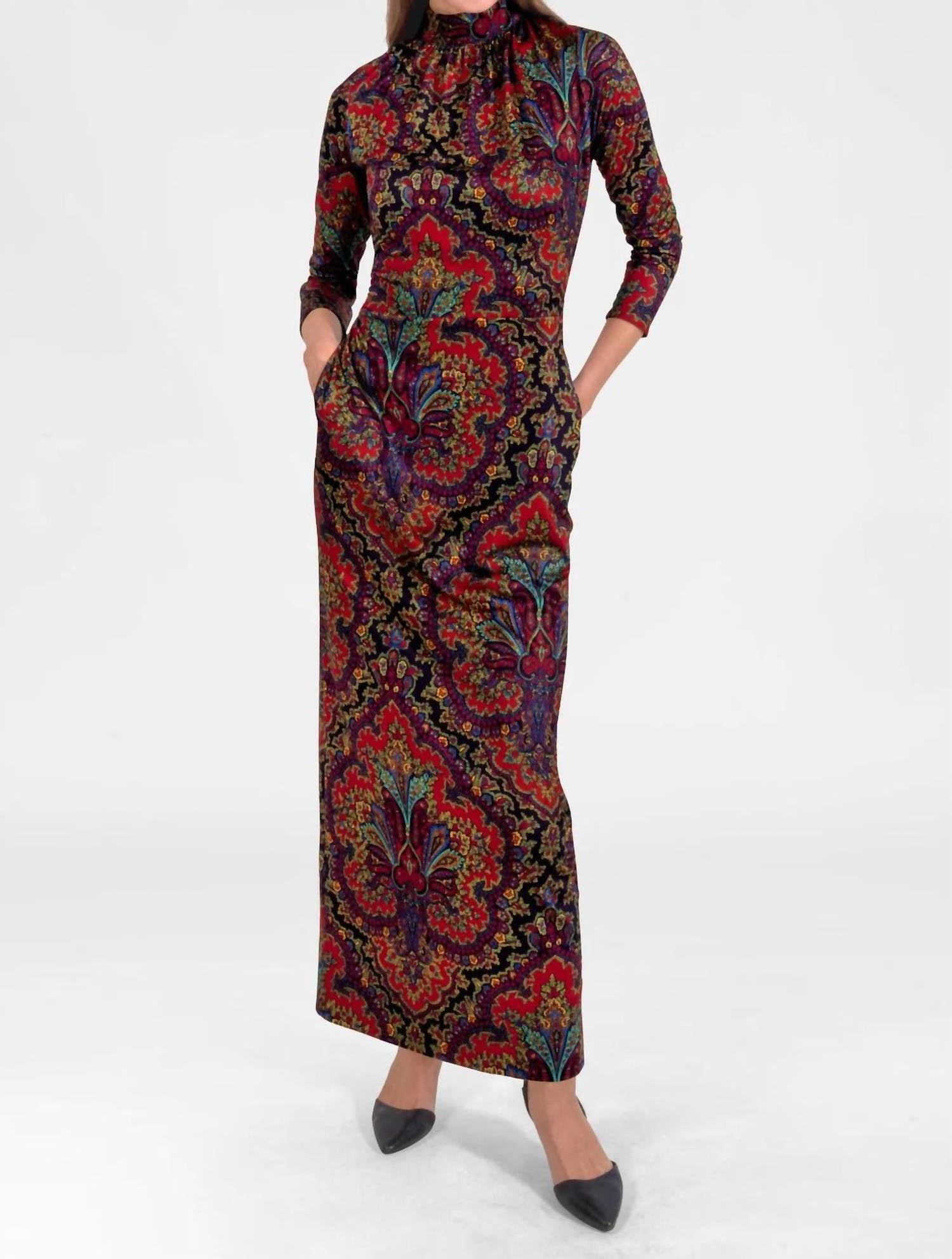 GRETCHEN SCOTT Scorching Hot Dress in passion paisley black - women's dress