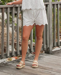 Needii - Embroidered Drawstring Shorts