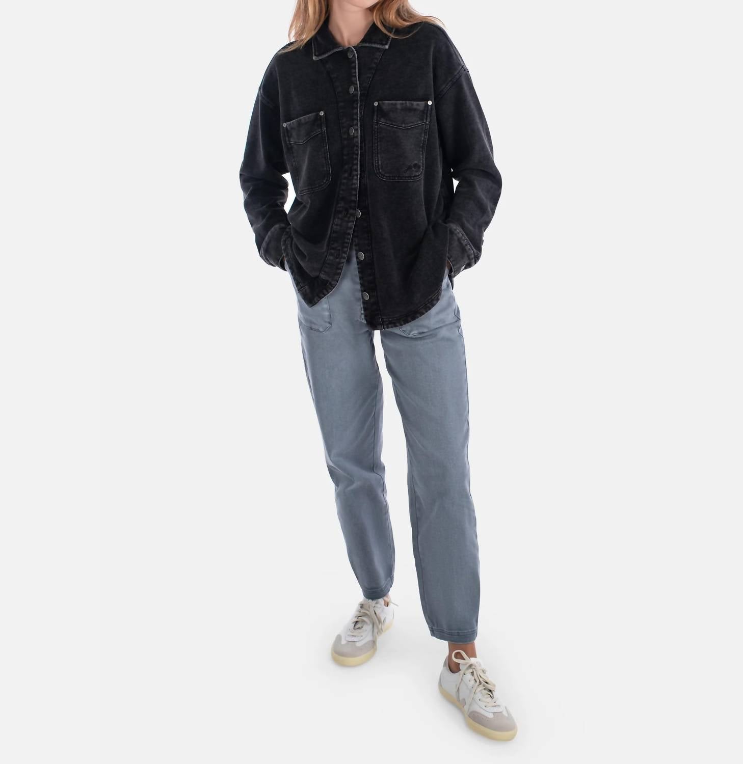 Jetty Eden Denim Shacket in black - women's jacket - view 5