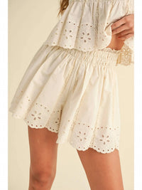 Klesis - Embroidered Cami and Shorts Set with Lace Trim
