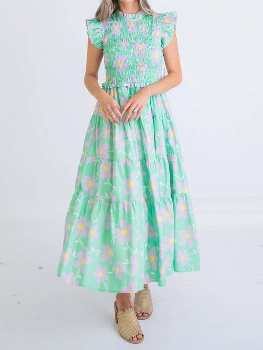 Karlie - Daisy Smock Tier Maxi Dress