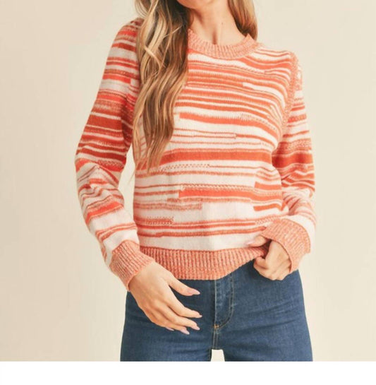 &Merci - Puff Shoulder Striped Sweater