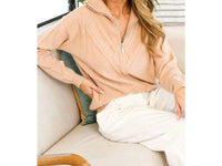 Babe - Textured Half Zip Sweater
