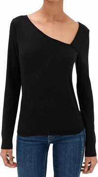 Paige Leonna Top in black - women's long sleeve top