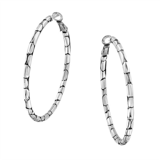 Brighton - Women's Pebble Large Oval Hoop Earring