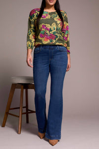 TRIBAL Boundless Audrey Pull On Flare Jeans in faded blue - women's jeans - view 4