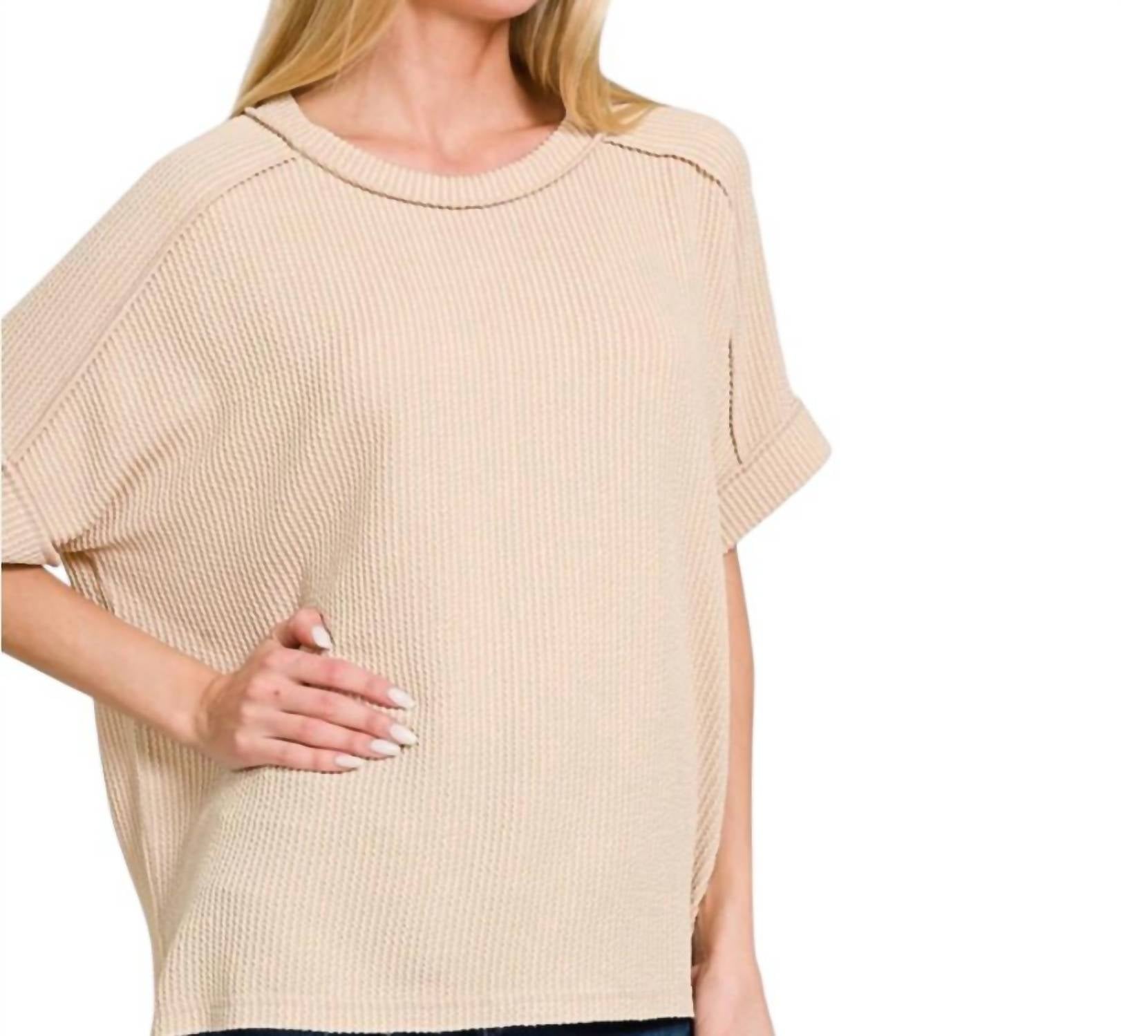 Zenana - Ribbed Round Neck Top - Plus