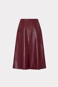 Milly - Faux Leather Bow Maxi Skirt