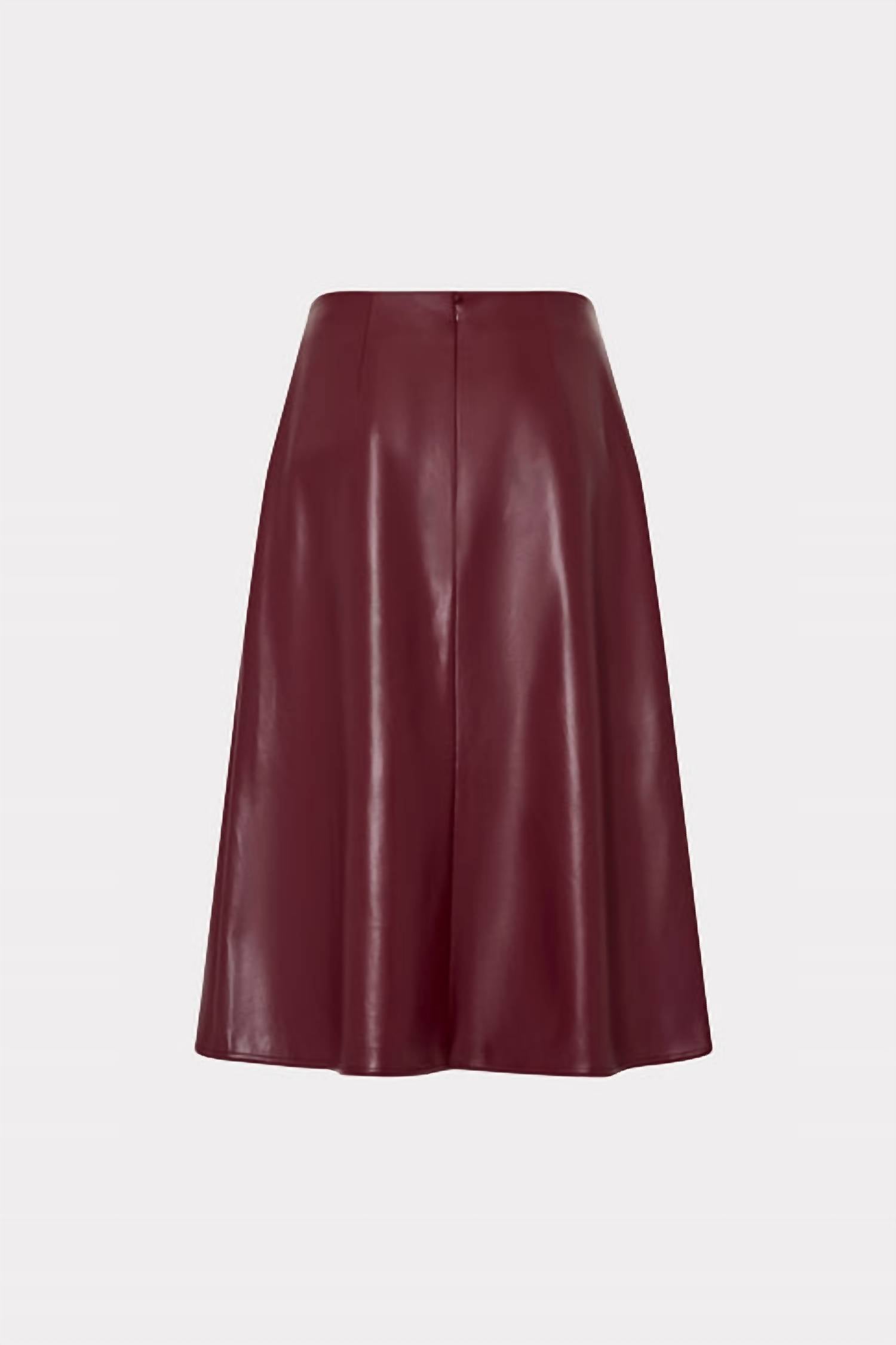 Milly - Faux Leather Bow Maxi Skirt