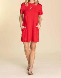 Yelete - Side Pockets On The Go T-shirt Mini Dress