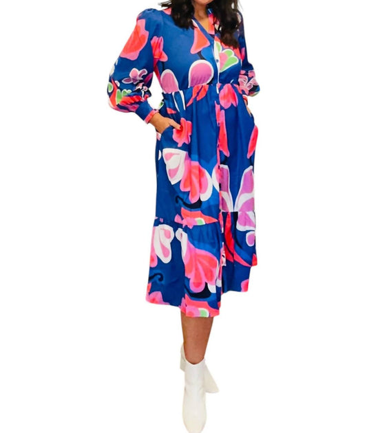 Jodifl - Mindy Multicolor Print Midi Dress