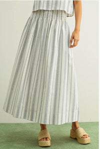 MIOU MUSE Blaire Smock Waist Long Skirt in black oatmeal - women's skirt - view 4