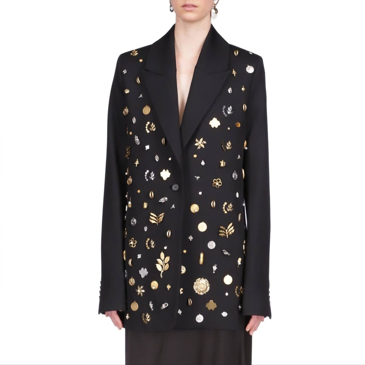 Marina Moscone - Boyfriend Assemblage Button Blazer