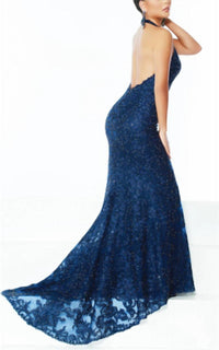 Jasz Couture - Halter Lace Dress