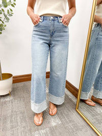 Jbd. - Toned Hem Seam Wide Leg Jeans